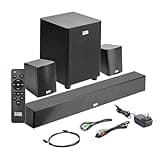 Acoustic Audio 5.1 Surround Sound Home Theater Sound Bar with Bluetooth, RCA, Optical, ARC, AUX, Wireless Subwoofer and Remote Control - AA5190 (Black)