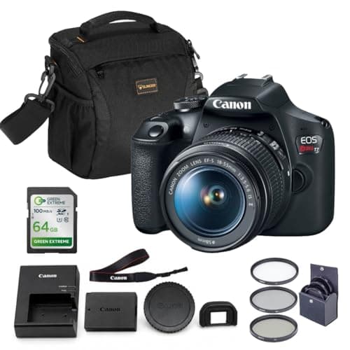 Canon EOS Rebel T7 DSLR Camera with EF-S 18-55mm Lens Bundle, Slinger Shoulder Bag, 64GB Memory Card and 58mm Filter Kit, Beginner Photography Kit
