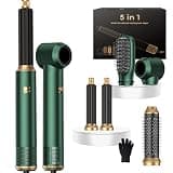 5 in ONE Hair Dryer Brush, Blow Dryer Curling Wand Hair Styling Tools Set, Ionic Hot Air Brush Round Brush Blow Dryer, Left&Right Styler 100-120V