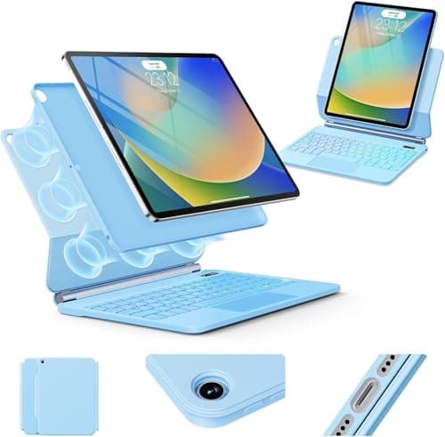 TactiPulse for iPad 9th Generation Case with Keyboard,Magic Style Keyboard Case for iPad 9th/8th/7th Gen 10.2 inch - Floating Cantilever Magnetic Stand Multi-Touch Trackpad (Blue)
