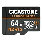 【5-Years Data Recovery】【Designed for Drone】GIGASTONE 64GB Micro SD Card, 4K Drone Pro Max, A2 V30 for DJI Drone, Gopro, 4K UHD Video Recording, R/W up to 95/35 MB/s, UHS-I U3 C10 Class 10 with Adapter