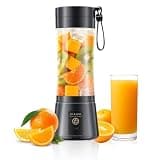 Powerful Smoothies Mini Blender Cordless - Portable Personal Size Blender Rechargeable with 6 Blades, 380ML BPA Free Juice Cup, Convenient to Make Fresh Juice in Office/Picnic/Travel