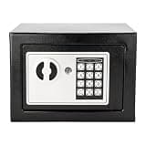Small Secure Box, Home & Dorm Security Lock Box, concealed Wall-Mounted Money Secure, Lockable Password Storage Box With Keys, Steel Construction, Stores Money, Jewelry And Documents (Black)