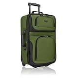 U.S. Traveler Rio Lightweight Softside Rolling Carry-on Suitcase, 2-Wheel Single, Green