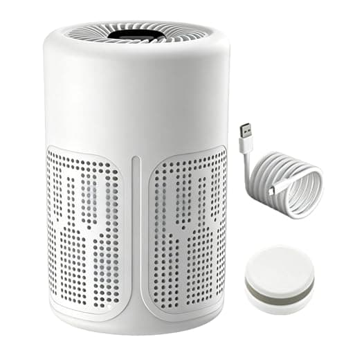 Compact Home Air Purifier, Mini Desktop Air Purifier Filter Cleaner with Aroma Pad, Quiet, Energy-Efficient, Filters Smoke, for Allergy Sufferers, Dust, and Pet Hair