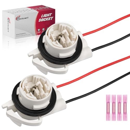 Svicari 3156/3157 Pre-Wired Harness Pigtail Socket Connector Plug for Select GM GMC Chevy for Cadillac Buick, for Brake/Tail/Parking/DRL Lights Turn Signal Light 2PCS (3156 2PCS)