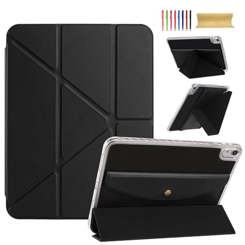 Dteck for iPad mini 7 (A17 Pro, 7th Gen), Mini 6 (6th Gen) 8.3 inch Smart Folio Case, Versatile Tri-fold Stand, with Pencil Holder, Pocket, Auto Sleep Wake, Magnetic Closure, PU Leather Cover, Black