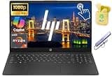 HP Touchscreen 15.6" FHD Business Laptop Computer, 8-core AMD Ryzen 7 Processor, Windows 11 Pro 16GB RAM 512GB Storage (256GB SSD+256GB Docking Set), AI Copilot Ready, NLY Earphones, Black