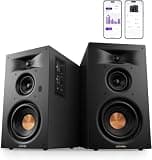 ULTIMEA BS-3 3-Way Powered Bookshelf Speakers, 70W RMS with 5.25’’ Woofer, Edge Horn & BassMX, HDMI ARC, SUB Out, Bluetooth 6.0, Auracast, App Control, Grille-Free Design for Home Theater