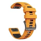 FVBBVCKAA 20 22 26MM Silicone WatchBand Strap Fit For Garmin Fenix 8 E 7 7X 6X 6 Pro 5 5X Plus Epix Enduro 3 WristStrap QuickFit Release Bracelet(Orange black,22mm)