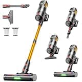 Cordless Vacuum Cleaner,55KPa 650W 65Mins Vacuum Cleaners for Home,Stick Vacuum with LED Display &Anti-tangle Brush and Self-Standing Design,Vacuum Cleaner for Hardwood Floors,Carpet,Pet Hair(Pink）