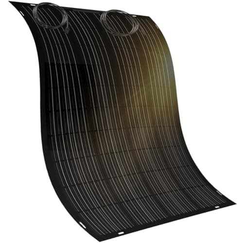 doitBau Flexible Solar Panel 200W Full Black with Back Box - Ultra Thin 2mm 1.9kg - 1352×770mm for Motorhome, Boat, Balcony and Roof