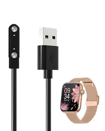 BOVUGAC [2 Pack] for KACUBAKU G39 Pro Smart Watch Fitness Tracker Charger, Magnetic Replacement USB Charging Cable Compatible with KACUBAKU G39 Pro Smart Watch Accessories(Black)
