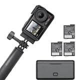 DJI Osmo Action 4 Adventure Combo, Waterproof Action Camera with 1/1.3" Sensor, 4K/120fps Video, Stunning Low-Light, 8h Extended Battery Life with 3 Batteries, 1.5m Extension Rod, Battery Case