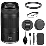 Canon RF75-300mm F4-5.6 Zoom Lens with UV Filter + Lens Cap Keeper + Cleaning Kit (4 Items)