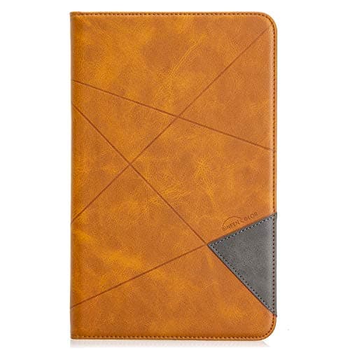 Leather Android Tablet Case Compatible with Samsung Galaxy Tab A 10.1 inch 2016 (SM-T580 T585 T587),Business Smart Magnetic Flip Fold Stand Cover with Card Slot for Man/Woman,Auto Wake/Sleep (Brown)