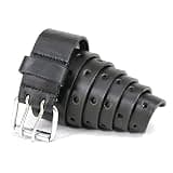 Milwaukee Leather MP7121 Men's Double Prong - Black Genuine Leather Belt w/Interchangeable Buckle - 1.5 inches Wide - 30