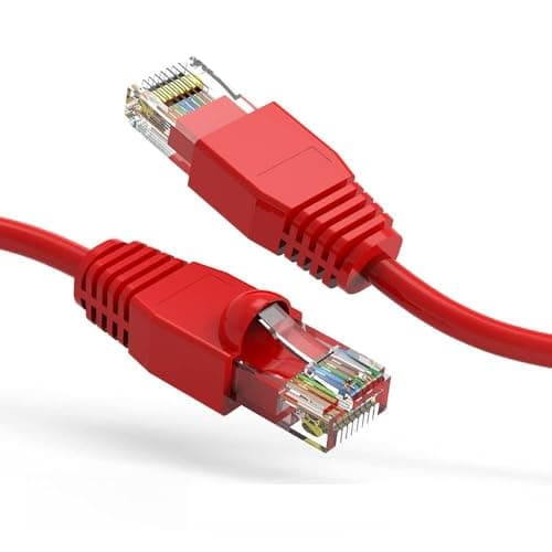 ACCL 50Ft Cat6A UTP Ethernet Network Booted Cable Red, 1 Pack