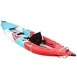 Fauitay Inflatable Fishing Kayak 1 Person Air Rowing Boat Drifting Surfing Canoe with High Back Seat Removable Foot Support 8 Drain Valves for White Water Ocean Still Water Paddli