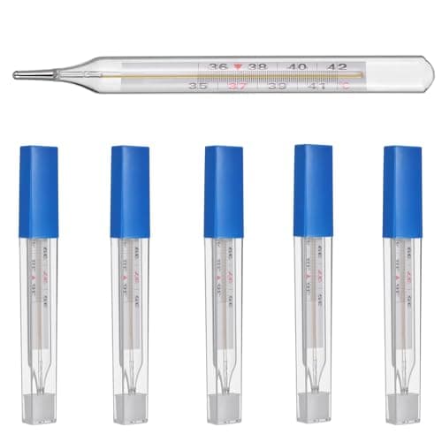 ARTIBETTER 6Pcs Glass Temperature Measurement Tool, Accurate Oral Thermometer for Adults, Body Thermometer with Easy Reading, Reliable Thermometer for Family Home Use, Under Tongue Thermomete