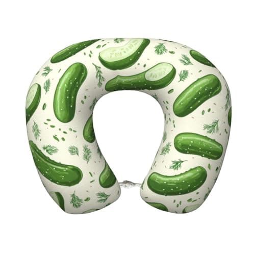 LKSQBCW Pickle Green Neck Pillow Airplane Travel Essentials Pillows Pure Memory Foam Travel Pillow