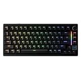 GamaKay TK75 TMR Magnetic Keyboard 8K Polling Rate, TFT Screen, Tri-Mode BT/2.4GHz/USB-C, Silent TMR Magnetic Switches Rapid Trigger Gaming Keyboard (Black, Magnetic Phoenix Switch V3)