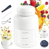 Wireless Juicer Cup, New 1300ml Portable Electric Juicer Cup,USB Rechargeable Electric Juicers Cups with Dual Lid, 180w with 38-Blades,Portable Blender for Shakes Smoothies (white, 1300, ml/min)