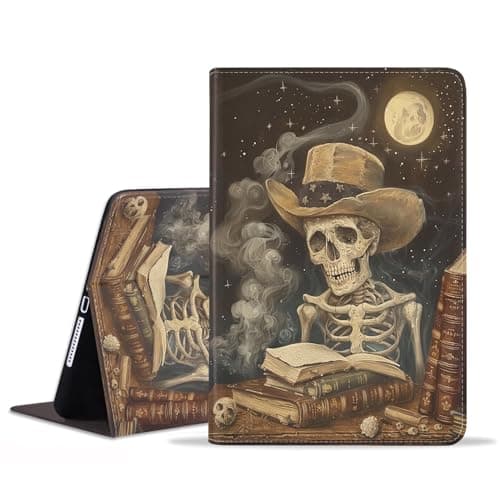 BXIKEOPIU Case for iPad Mini 7 (A17 Pro) 2024 & iPad Mini 6 2021, Slim PU Leather Stand Folio Cover with Auto Wake Sleep for iPad Mini 7th/6th Generation 8.3 Inch, Skull Book