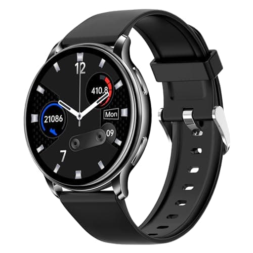 Y33 Smart Watch 1.32inch Bluetooth Call Real Heart Rate Pedometer Sleep Body Temperature Monitor Ladies Watch (Black(Single Silicone Band))