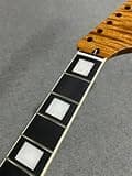 New 22 fret Ebony Fretboard inlay Satin Roasted Flame Maple electric guitar neck