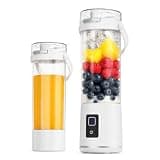 Portable Blender for Smoothies, Rechargeable Personal Smoothie Maker Cup, Blend-and-Drink Travel Cup with 1200mAh Battery for Home Gym Office