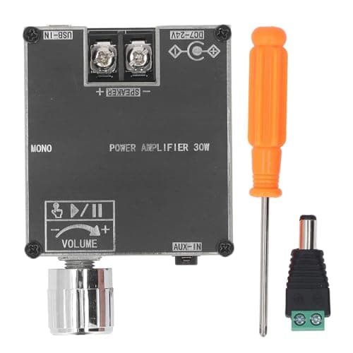 Audible Amplifier Module 30W Single Channel High Power Digital Stereo Amplifier Board Support AUX BT USB Input DC9‑24V