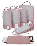 BAGSMART 6 Set Compression Packing Cubes for Travel, Lightweight Vacation Travel Essentials for Women, Travel Accessories for Suitcase Organizer Bags Set, Durable Luggage Organizer Travel Bags