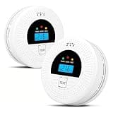 2-in-1 Indoor Monitoring Device Combo, Battery Powered Design Device with Test Button, LCD Display and LED Indicator (2 Pack)