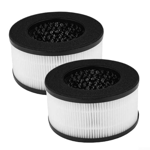 2 Pcs Filters Replacements For Slevoo BS-01 Air Purifiers, Captures 99.97% Of Particles As Small As 0.3 Microns For Cleaner Home Air