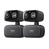 Tapo 2K Indoor/Outdoor Pan/Tilt Wired Security Camera - Baby Monitoring, Person & Baby Cry Detection, 360° Motion Tracking, Night Vision, No-Subscription Local Storage or Optional Cloud, C217 (2-Pack)