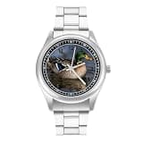 NTVOWPZO Three-Hand Analog Stainless Steel Watches for Men Easy Reader