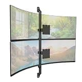 Mount-It! Heavy Duty Dual Monitor Wall Mount for Ultrawide Screens, Low Profile Wall Mounted Pole for Stacked Displays, Fits 17–49″ up to 44.4 lb Each, Adjustable Tilt Swivel Rotate, VESA 75, 100
