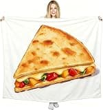 Quesadilla Throw Blanket, Novelty Food Print Fleece