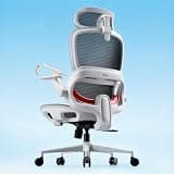 SIHOO B100 Office Chair, Comfy Ergonomic Office Chair, High Back Computer Chair with Adaptive Lumbar Support & wide Headrest, Flip-up Armrests, Swivel Desk Chair for Long Hours, WITHOUT Footrest, Grey