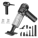 Melising Handheld Vacuum Cleaner Cordless, 23000Pa Powerful Car Mini Vacuum Cleaner, Rechargeable Portable Lightweight dust Catcher for Home Car Carpet Stairs Pet Hair Deep Cleaning（Black-Silvery）