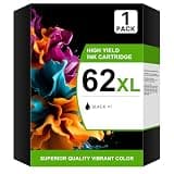 62XL Black Ink Cartridge 1-Pack – High Yield 750 Pages for HP 62XL 62