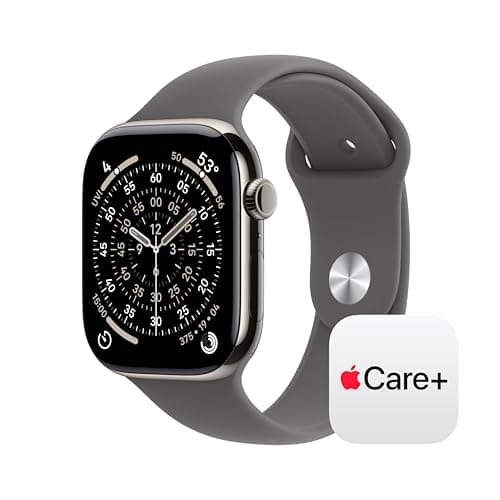 Apple Watch Series 11 [GPS + Cellular 46mm] Smartwatch with Natural Titanium Case with Stone Grey Sport Band - M/L. Sleep Score, Fitness Tracker, Health Monitoring with AppleCare+ (2 Years)