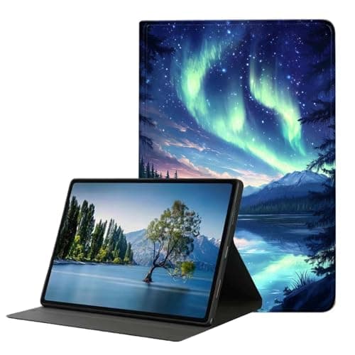 DHEEBFWE Case for iPad 5th/6th Gen 9.7" 2017/2018,iPad Air 1/2 9.7 Inch,Slim PU Leather Cover Adjustable Stand Auto Wake/Sleep,Aurora Over Mountains
