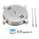Generic Pressure Washer Surface Cleaner, Stainless Steel Floor Pressure Cleaner with 1 4in Quick Plug, 4 Wheels, 2 Nozzles, 2 Extension Wands for Driveways Decks Sidewalks