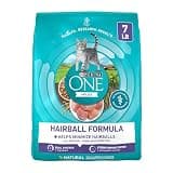 Purina ONE Natural Cat Food for Hairball Control, +PLUS Hairball Formula - 7 lb. Bag