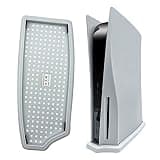 Chenkxin Vertical Stand for PS5 PlayStation 5 Disc Edition Console Holder Stand Bracket Mount Base with Built-in Cooling Vents and Non-Slip Feet, Not for PS5 Slim/Pro (White)