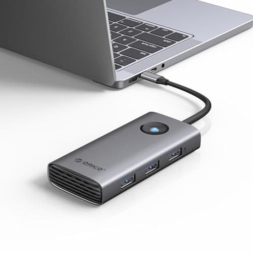 ORICO USB C Docking Station, 6-in-1 Laptop Docking Station with HDMI 4K@30Hz, 100W PD, USB-A&C 3.0, USB C Dock Compatible with MackBook/Dell XPS/HP/Surface