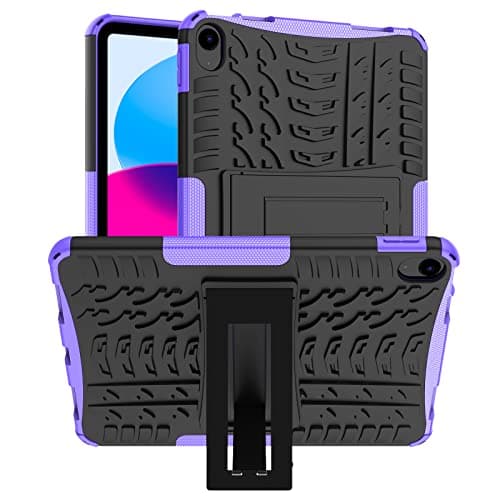UUcovers for iPad 10th Generation Case 10.9 Inch 2022, for iPad 10.9 Case with Kickstand Heavy Duty Shockproof Hybrid Three Layer Drop Protective Stand Rugged Cover for iPad 10th Gen 10.9", Purple