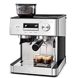 Gevi 20 Bar Espresso Machine with Built-in Grinder & Milk Frother | Professional Coffee Maker for Home | Cappuccino, Latte, 2.3L Removable Water Tank, Stainless Steel Steam Wand